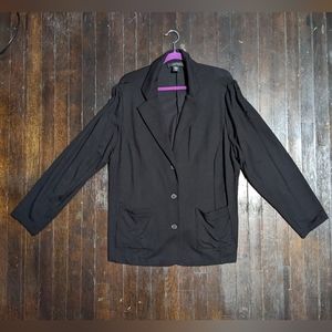 Tahari Button Down Black Blazer